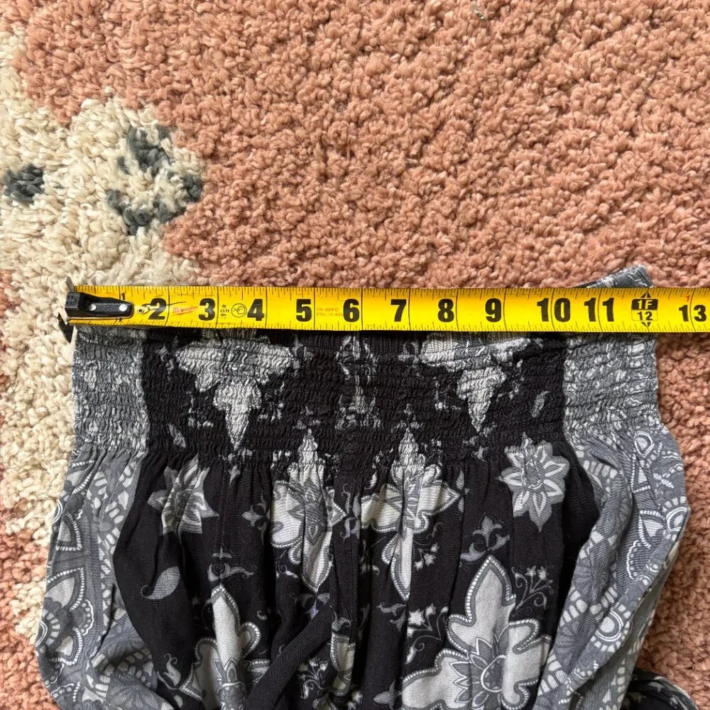 Lotus and Luna Sz S Boho Jogger Style Pants Gray Black White Hippie Handmade - Picture 5 of 8